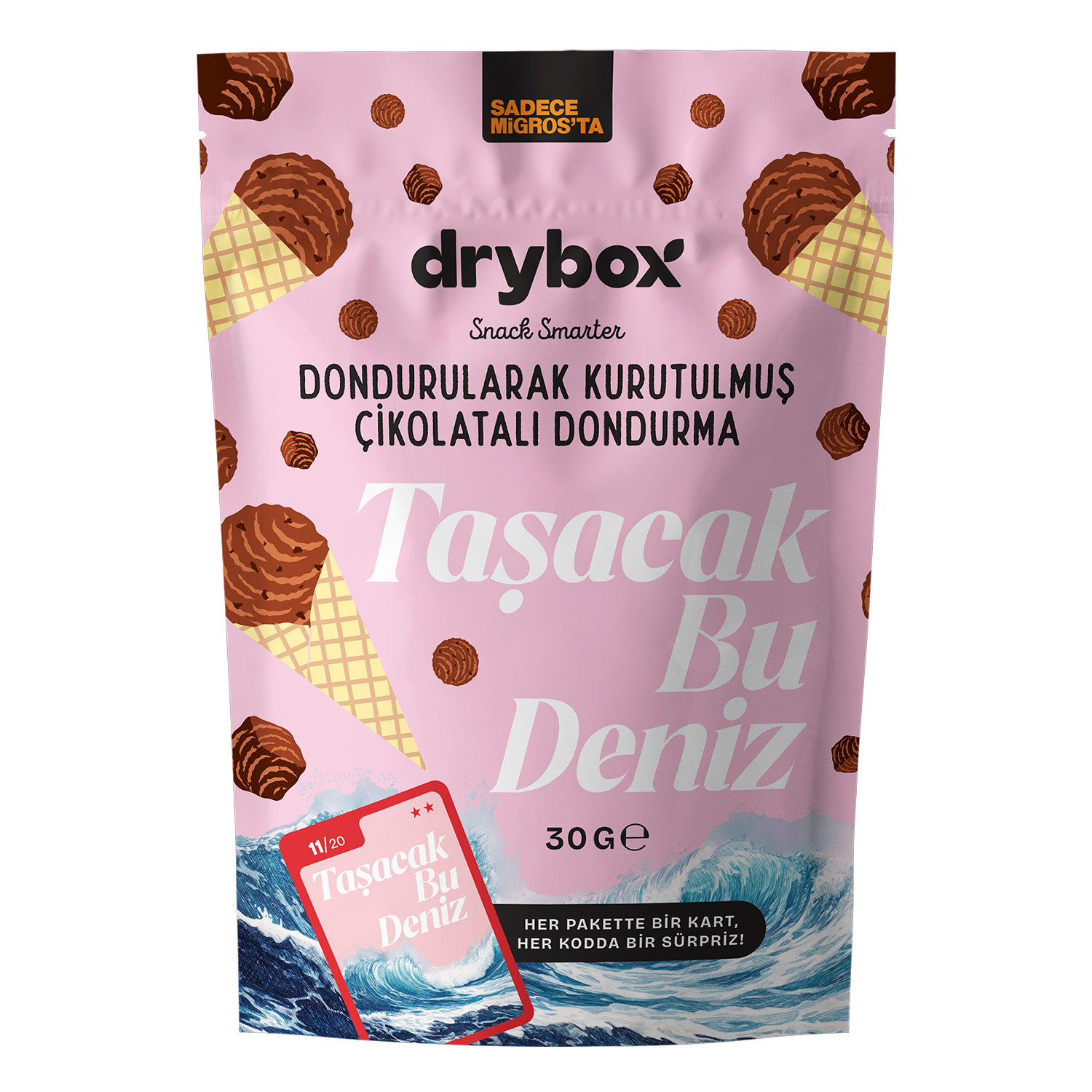 Dondurularak Kurutulmuş Çikolatalı Dondurma